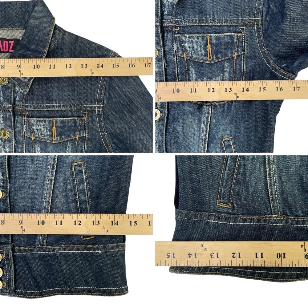 Custom Boho Chic Denim Jacket – Lion Velvet Back Detail, XS/S Form Fitting - Picture 16 of 17